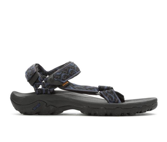 Men's Teva Hurricane 4 Outdoor Sandals in Wavy Trail Navy color