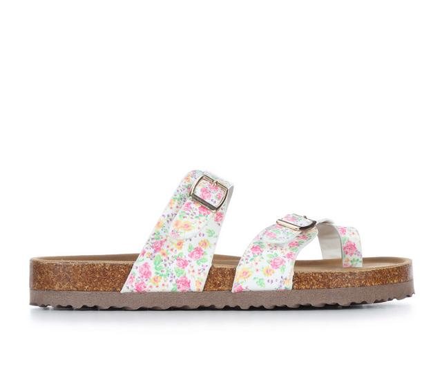 Girls' Madden Girl Little Kid & Big Kid JBryceee Strappy Footbed Sandals in White Floral color