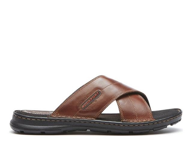 Men's Rockport Darwyn X Band Outdoor Sandals in Coach Brown color