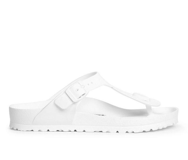 Women's Birkenstock Gizeh Essentials Footbed Sandals in WHITE color