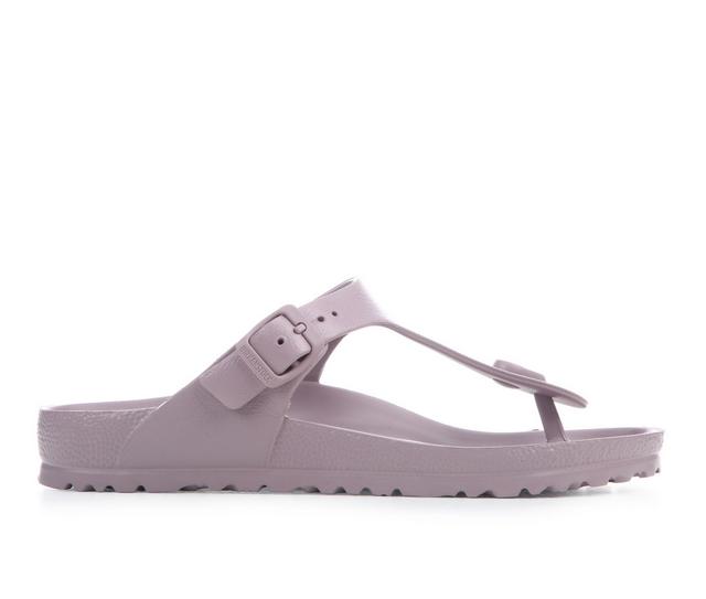 Women's Birkenstock Gizeh Essentials Footbed Sandals in Faded Purple color