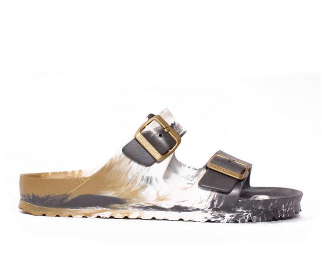 Women's Birkenstock Arizona Essentials Footbed Sandals in Multi Met Gold color