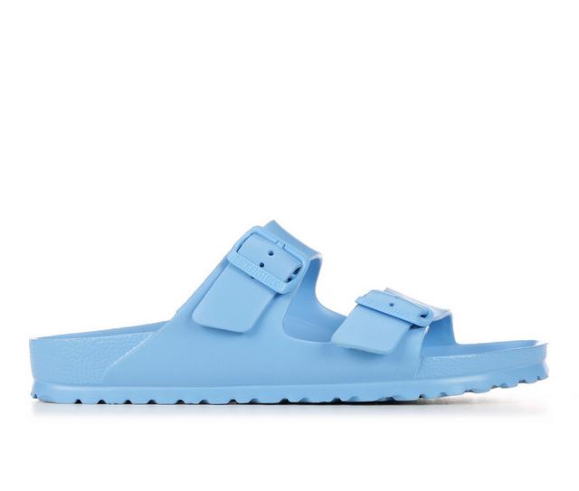 Women's Birkenstock Arizona Essentials Footbed Sandals in Sky Blue color