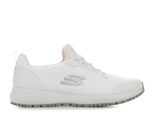 Women's Skechers Work Squad Slip Resistant 77222 Slip Resistant Shoes in White color
