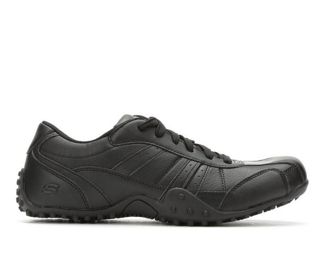 Men's Skechers Work Elston 77038 Slip Resistant Safety Shoes in Black color