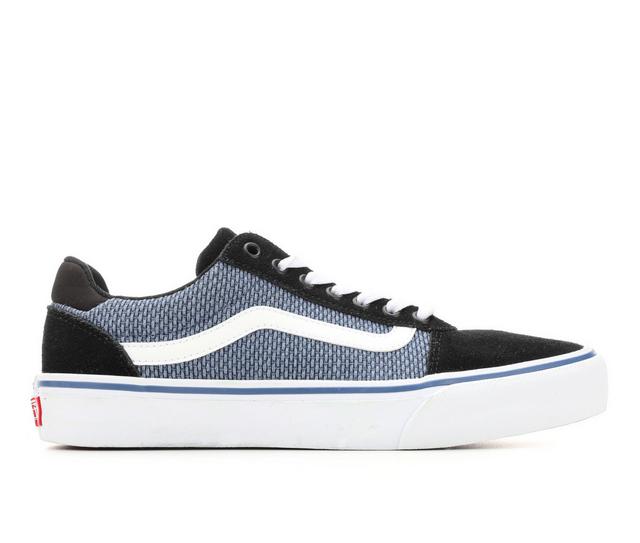 Men's Vans Ward Deluxe Skate Shoes in Black/Blue color