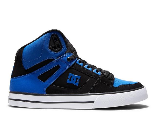 Men's DC Pure High Top WC Sustainable Skate Shoes in Black/Royal color