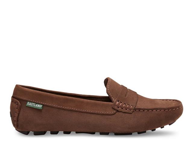 Women's Eastland Patricia Penny Loafers in Brown Nubuck color
