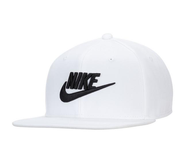 Nike Adult Unisex NSW Futura Pro Flat Bill Cap in White/White M/L color