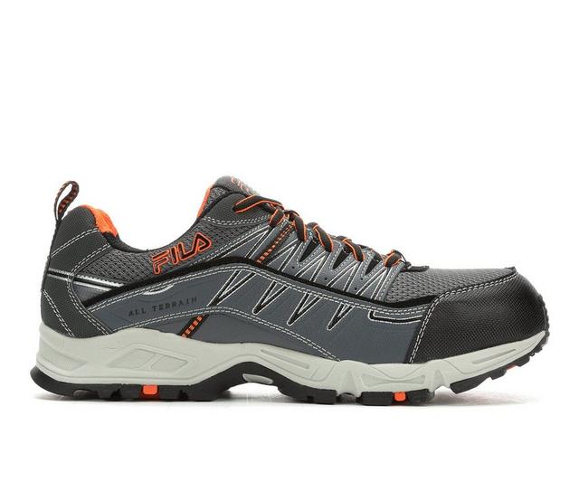 Men's Fila Memory AT Peake CT Work Shoes in Grey/Orange color
