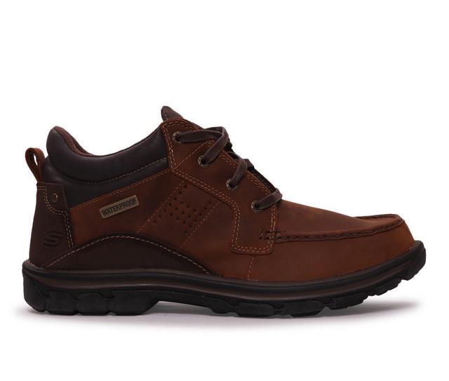 Men's Skechers Melego 64522 Boots in Dark Brown color