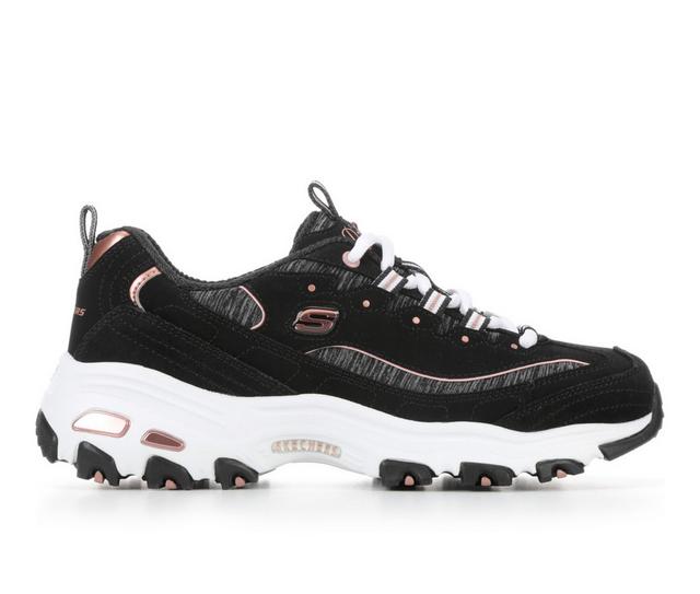 Women's Skechers D'Lites Me Time 11936 Sneakers in Black/Rose Gold color