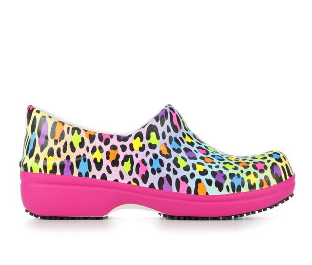 Women's Crocs Work Neria Pro II Graphic Slip-Resistant Clogs in Lisa Frank color