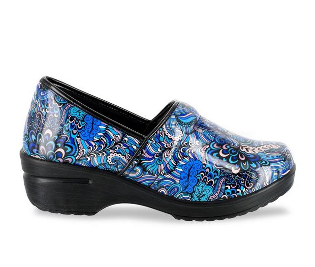 Women's Easy Works by Easy Street Lyndee Slip-Resistant Clogs in Blue Pop color