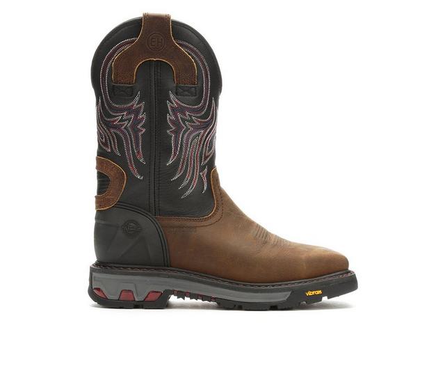 Men's Justin Boots Commander Steel Toe Cowboy Boots in Brown/Black color
