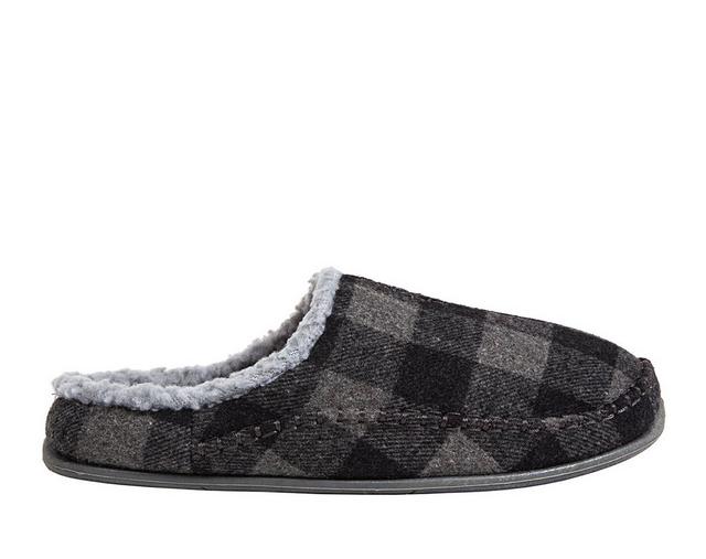 Deer Stags Nordic Clog Slippers in Gry/Blk Plaid color