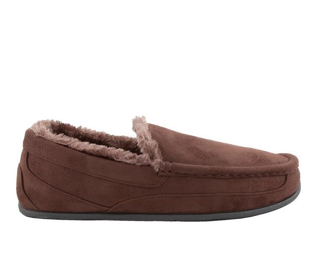 Deer Stags Spun Moccasin Slippers in Chocolate color