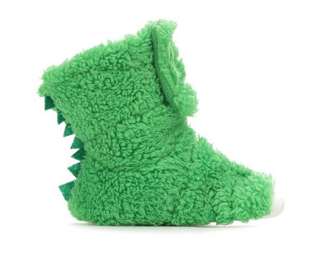 Capelli New York Toddler Dino Claw Dinosaur Boot Slippers in Green Combo color