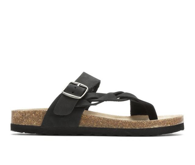 Women's White Mountain Crawford Footbed Sandals in Black color