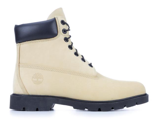 Men's Timberland 6 Inch Padded Contrast Collar Boots in Light Yellow color