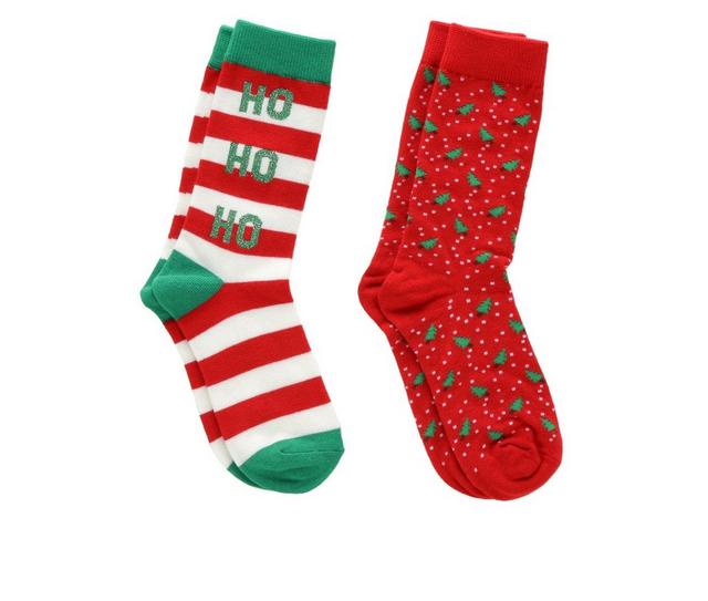 Apara Women's 2 Pair Holiday Crew Socks in Hohoho color