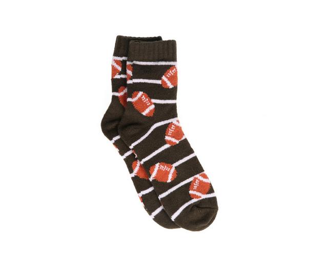 FireSide Men's 1 Pr. Cozy Lodge Crew Socks in Rosin Football color