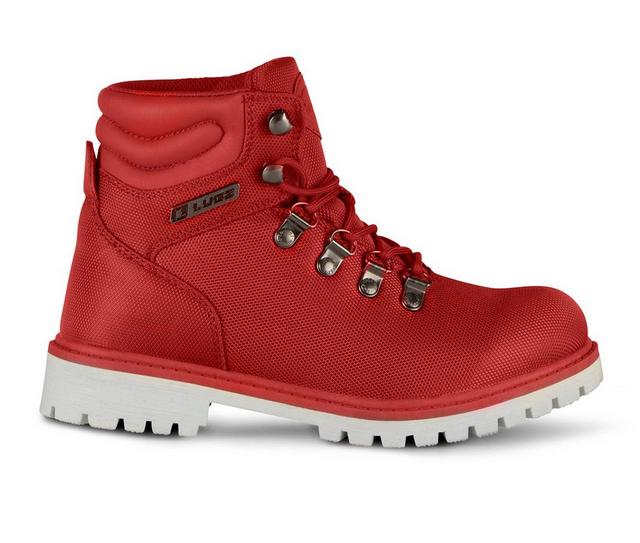 Women's Lugz Grotto II Lace-Up Boots in Red/ White color
