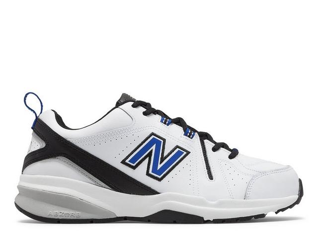 Men's New Balance MX608V5 Training Shoes in White/Black/Blu color