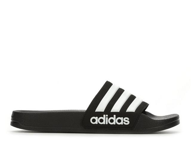 Kids' Adidas Little Kid & Big Kid Adilette Shower Sport Slides in Black/White color