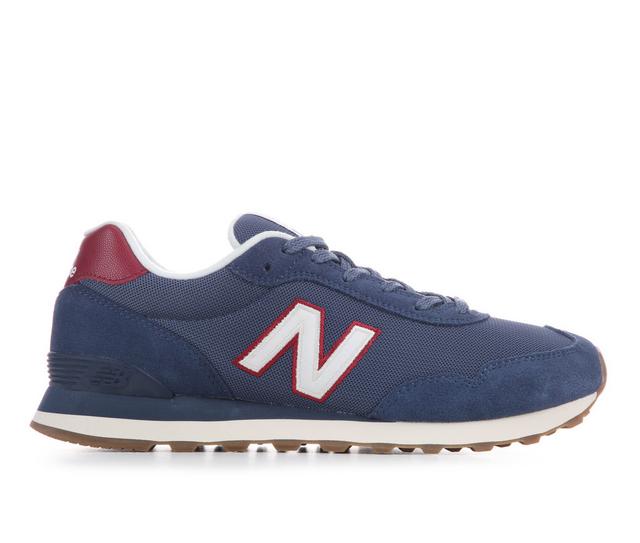 Men's New Balance 515 Sustainable Sneakers in Navy/Burgundy color