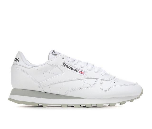 Men's Reebok Classic Leather Sneakers in White/Grey color