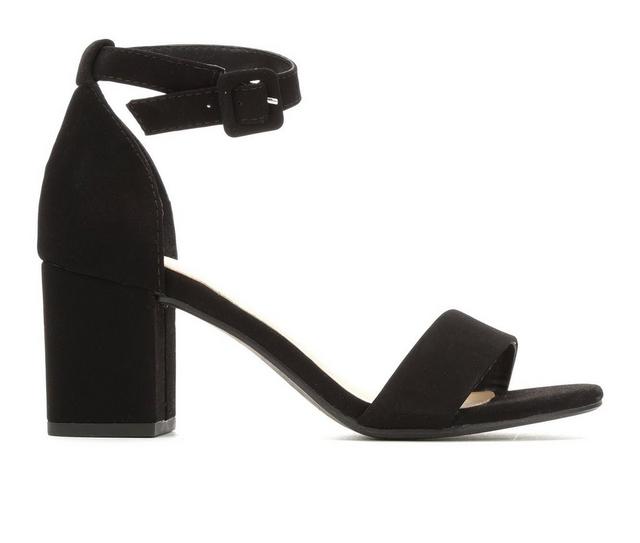 Women's Y-Not Cake Heeled Sandals in Black Nubuck color