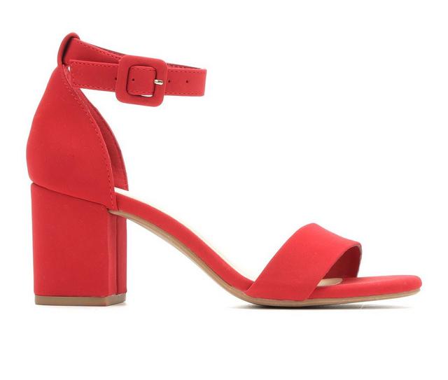 Women's Y-Not Cake Heeled Sandals in Lipstick Nubuck color