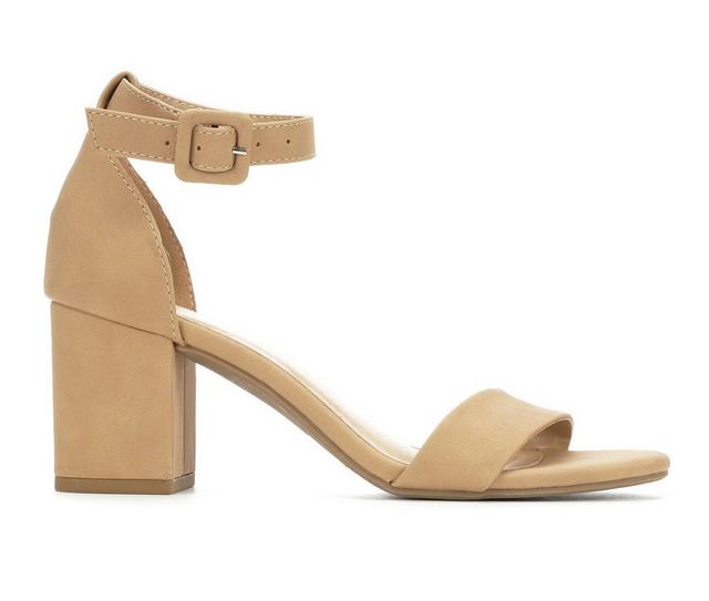 Women's Y-Not Cake Heeled Sandals in Natural HL Nub color