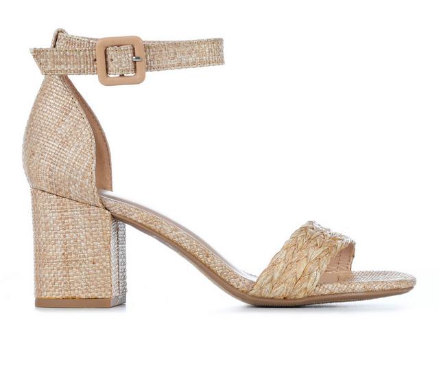 Women's Y-Not Cake Heeled Sandals in Raffia color