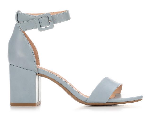 Women's Y-Not Cake Heeled Sandals in Blue Pu color