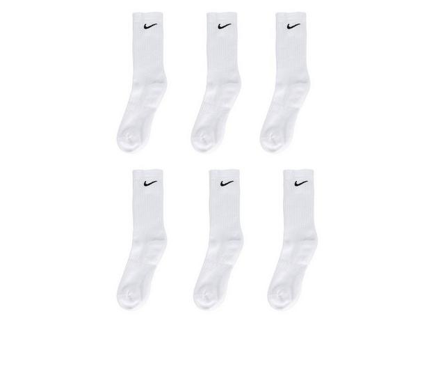 Nike 6 Pr Everyday Cushioned Crew Socks in White/Black S color