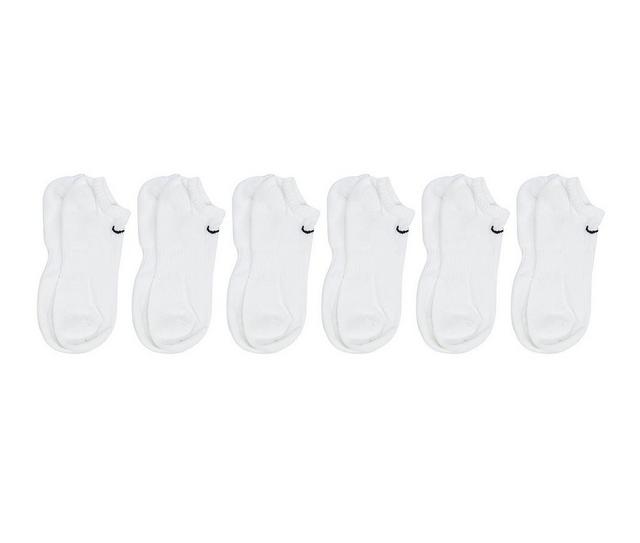 Nike Men's 6 Pair Cushioned No Show Socks in White/Black L color