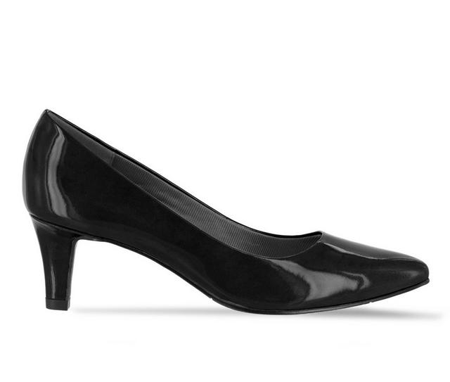 Women's Easy Street Pointe Pumps in Black Patent color