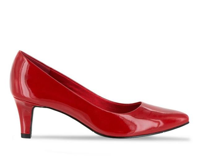 Women's Easy Street Pointe Pumps in Red Patent color