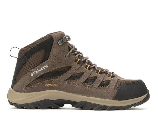 Men's Columbia Crestwood Mid Waterproof Hiking Boots in Cordovan/Squash color