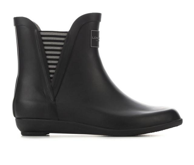 Women's London Fog Piccadilly Chelsea Rain Boots in Black color