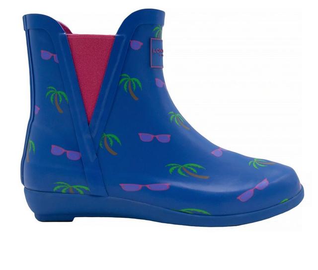 Women's London Fog Piccadilly Chelsea Rain Boots in Cobalt Tropical color