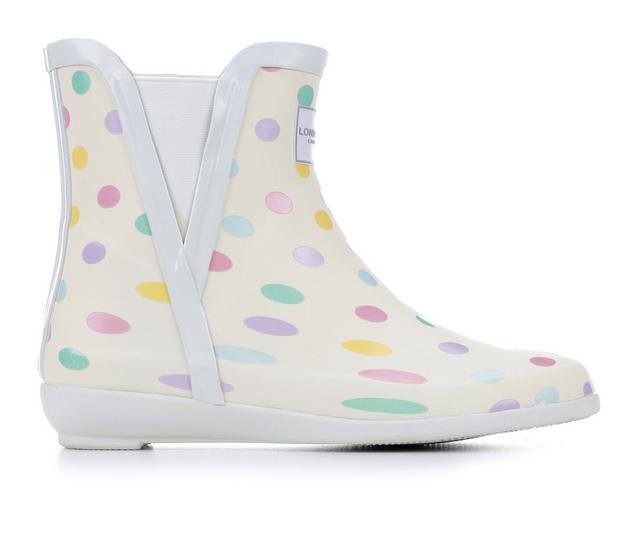 Women's London Fog Piccadilly Chelsea Rain Boots in White Pastel color