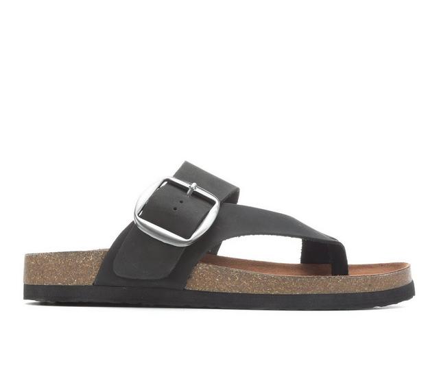 Women's White Mountain Harley Footbed Sandals in Black color