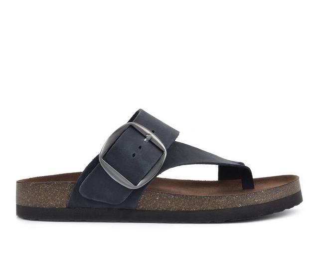 Women's White Mountain Harley Footbed Sandals in Navy color