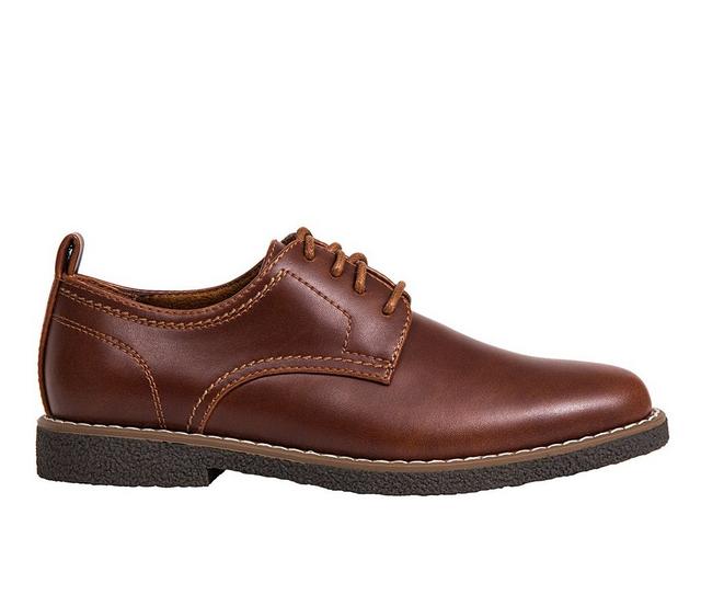 Boys' Deer Stags Little Kid & Big Kid Zander Dress Shoes in Redwood/Brown color