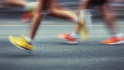 People running in a race