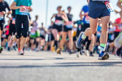People running in a race