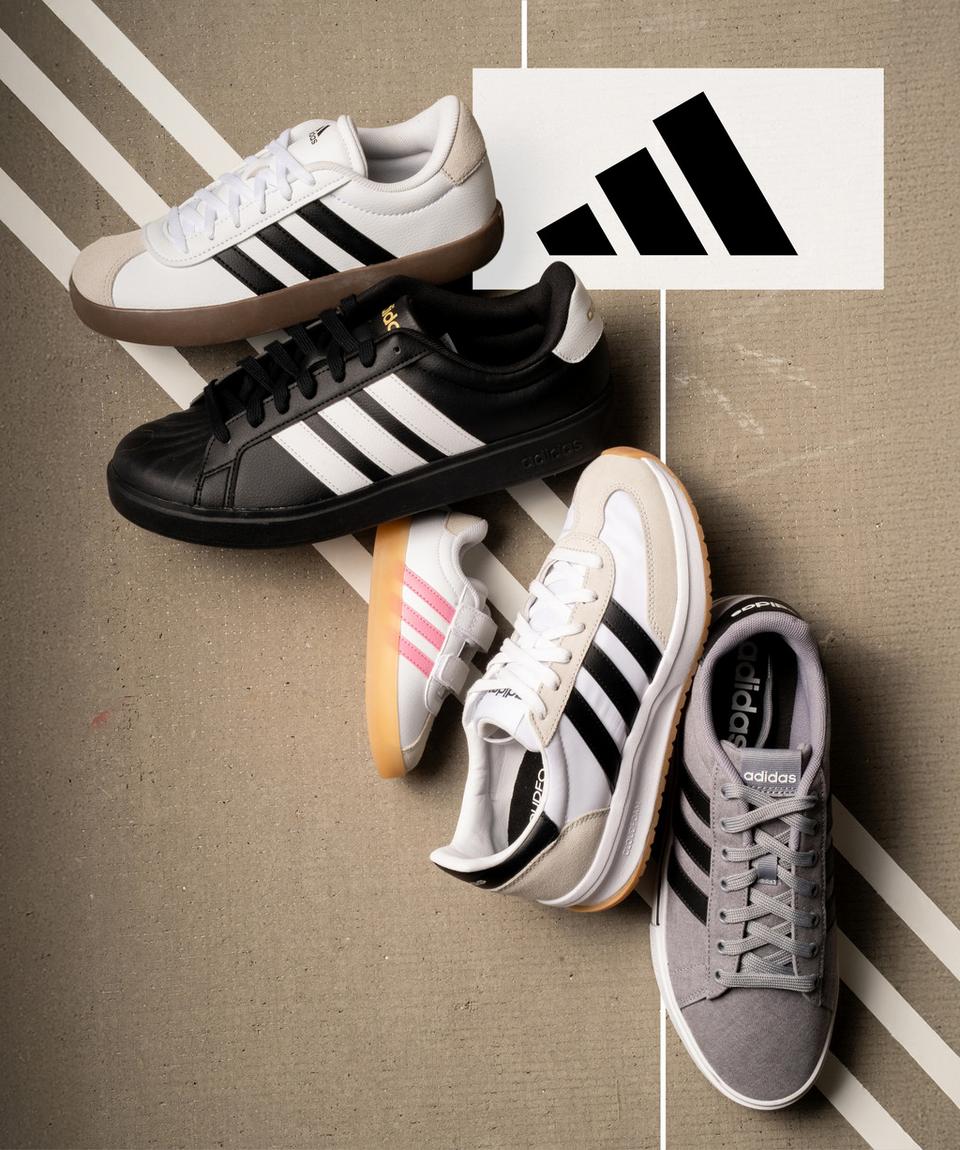 Shop 3 stripe classics for the family from Adidas. 
